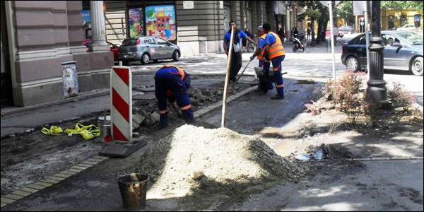 Sanacija trotoara u centru Subotice