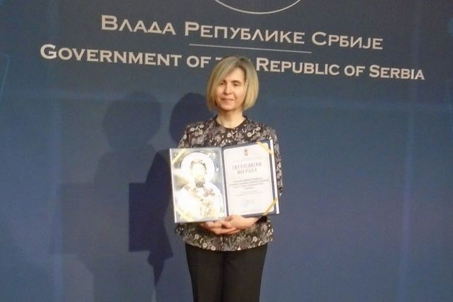 Emilija Grubanov Martinek dobitnica Svetosavske nagrade